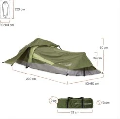 Where Tomorrow Solo Tent 220X80X50 Cm - Groen - 1 Persoons 9 Where Tomorrow Solo Tent 220X80X50 Cm - Groen - 1 Persoons -Buitenkampeer Winkel 1200x1195 3
