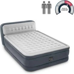 Intex 64448 - Queen Deluxe Ultra-Plush Zelfopblazend 2-persoons Luchtbed Met Hoofdboord (203x152x46cm) -Buitenkampeer Winkel 1200x1196 12