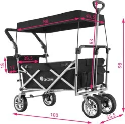 Tectake - Opvouwbare Bolderwagen Handkar Nico Zwart - 403549 -Buitenkampeer Winkel 1200x1197 7