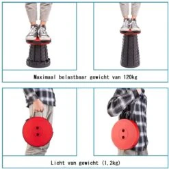 Kampeerkruk - Uitschuifbare Kruk - Rood/Zwart- Tot 120 Kg - Travel Stool - Opvouwbare Campingkruk - Inklapbaar Krukje - Telescopische Kruk - Camping - Outdoor -Buitenkampeer Winkel 1200x1198 10