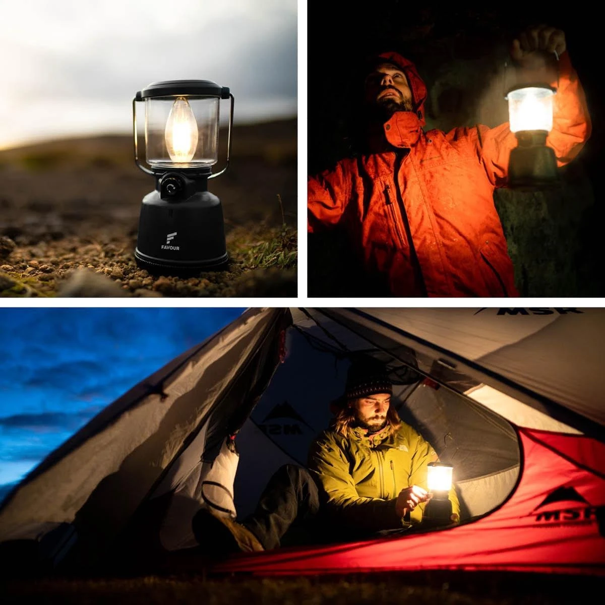 Favour L0818 Retro Camping Lamp Oplaadbaar LED, 320 Lumen, IP64 Waterdicht, Draagbare Kampeerlamp, Tentlamp, Acculamp, Traploos Dimbare Lamp Incl. Kaarslicht-modus, Zwart 6 Favour L0818 Retro Camping Lamp Oplaadbaar LED, 320 Lumen, IP64 Waterdicht, Draagbare Kampeerlamp, Tentlamp, Acculamp, Traploos Dimbare Lamp Incl. Kaarslicht-modus, Zwart - Afbeelding 6