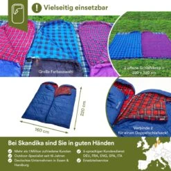 Skandika Dundee Flannel-R Slaapzak – Slaapzakken – Slaapzakken Volwassen - Maat M – Unisex - Katoen, Luxe Kwaliteit, Dubbele Slaapzak, 3 Seizoenen, Tot -20°C - 220 X 80 Cm - Outdoor Kampeerslaapzak – Ritssluiting Rechts - Grijs/geel -Buitenkampeer Winkel 1200x1200 1086