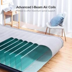 Sable Luxe Queen Size 2 Persoons Luchtmatras Met Ingebouwd Kussen, Opblaasbaar Luchtbed Met Ingebouwde Elektrische Pomp Voor Kamperen, Reizen Of Overnachtende Gasten Of Festival -Buitenkampeer Winkel 1200x1200 1144