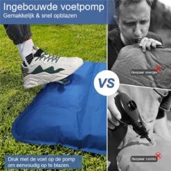 Hikr® Slaapmat 10cm+ Dikte - Comfortabel Luchtmatras - Zelfopblazend Met De Voet - TPU+40D Nylon - Slaapmatje Eenpersoons En Uit Te Breiden Tot Tweepersoons - Slaapmat Met Ingebouwde Pomp -Buitenkampeer Winkel 1200x1200 1151