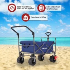 AREBOS Handkar | Transportwagen | Apparatuurwagen | Opvouwbaar | Duwstang| Blauw -Buitenkampeer Winkel 1200x1200 1193