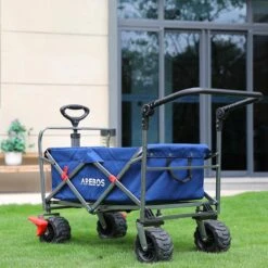 AREBOS Handkar | Transportwagen | Apparatuurwagen | Opvouwbaar | Duwstang| Blauw -Buitenkampeer Winkel 1200x1200 1194