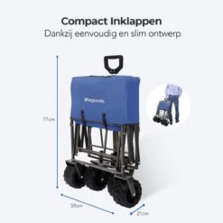 LifeGoods Bolderkar - Opvouwbaar - Tot 80KG - 94L - Wasbaar Polyester - 98x45cm - Blauw/Grijs -Buitenkampeer Winkel 1200x1200 1199