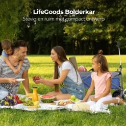 LifeGoods Bolderkar - Opvouwbaar - Tot 80KG - 94L - Wasbaar Polyester - 98x45cm - Blauw/Grijs -Buitenkampeer Winkel 1200x1200 1206