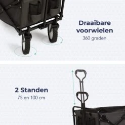 LifeGoods Bolderkar - Opvouwbaar - Draaibare Wielen - 2 Standen - 70KG Draagkracht - Grijs 13 LifeGoods Bolderkar - Opvouwbaar - Draaibare Wielen - 2 Standen - 70KG Draagkracht - Grijs -Buitenkampeer Winkel 1200x1200 1216