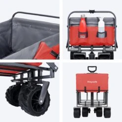 LifeGoods Bolderkar - Opvouwbaar - Tot 80KG - 94L - Wasbaar Polyester - 98x45cm - Rood/Grijs -Buitenkampeer Winkel 1200x1200 1243