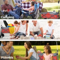 LifeGoods Bolderkar - Opvouwbaar - Tot 80KG - 94L - Wasbaar Polyester - 98x45cm - Rood/Grijs -Buitenkampeer Winkel 1200x1200 1245