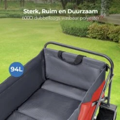 LifeGoods Bolderkar - Opvouwbaar - Tot 80KG - 94L - Wasbaar Polyester - 98x45cm - Rood/Grijs -Buitenkampeer Winkel 1200x1200 1247