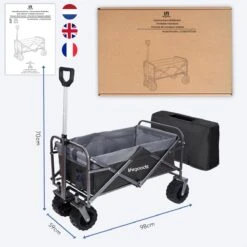 LifeGoods Bolderkar - Opvouwbaar - Tot 80KG - 94L - Wasbaar Polyester - 98x45cm - Zwart/Grijs -Buitenkampeer Winkel 1200x1200 1266