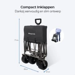 LifeGoods Bolderkar - Opvouwbaar - Tot 80KG - 94L - Wasbaar Polyester - 98x45cm - Zwart/Grijs -Buitenkampeer Winkel 1200x1200 1267