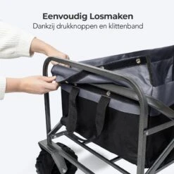 LifeGoods Bolderkar - Opvouwbaar - Tot 80KG - 94L - Wasbaar Polyester - 98x45cm - Zwart/Grijs -Buitenkampeer Winkel 1200x1200 1268
