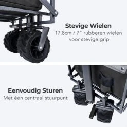 LifeGoods Bolderkar - Opvouwbaar - Tot 80KG - 94L - Wasbaar Polyester - 98x45cm - Zwart/Grijs -Buitenkampeer Winkel 1200x1200 1270