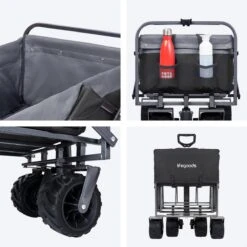 LifeGoods Bolderkar - Opvouwbaar - Tot 80KG - 94L - Wasbaar Polyester - 98x45cm - Zwart/Grijs -Buitenkampeer Winkel 1200x1200 1271