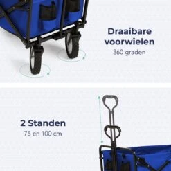 LifeGoods Bolderkar - Opvouwbaar - Draaibare Wielen - 2 Standen - 70KG Draagkracht - Blauw 12 LifeGoods Bolderkar - Opvouwbaar - Draaibare Wielen - 2 Standen - 70KG Draagkracht - Blauw -Buitenkampeer Winkel 1200x1200 1277