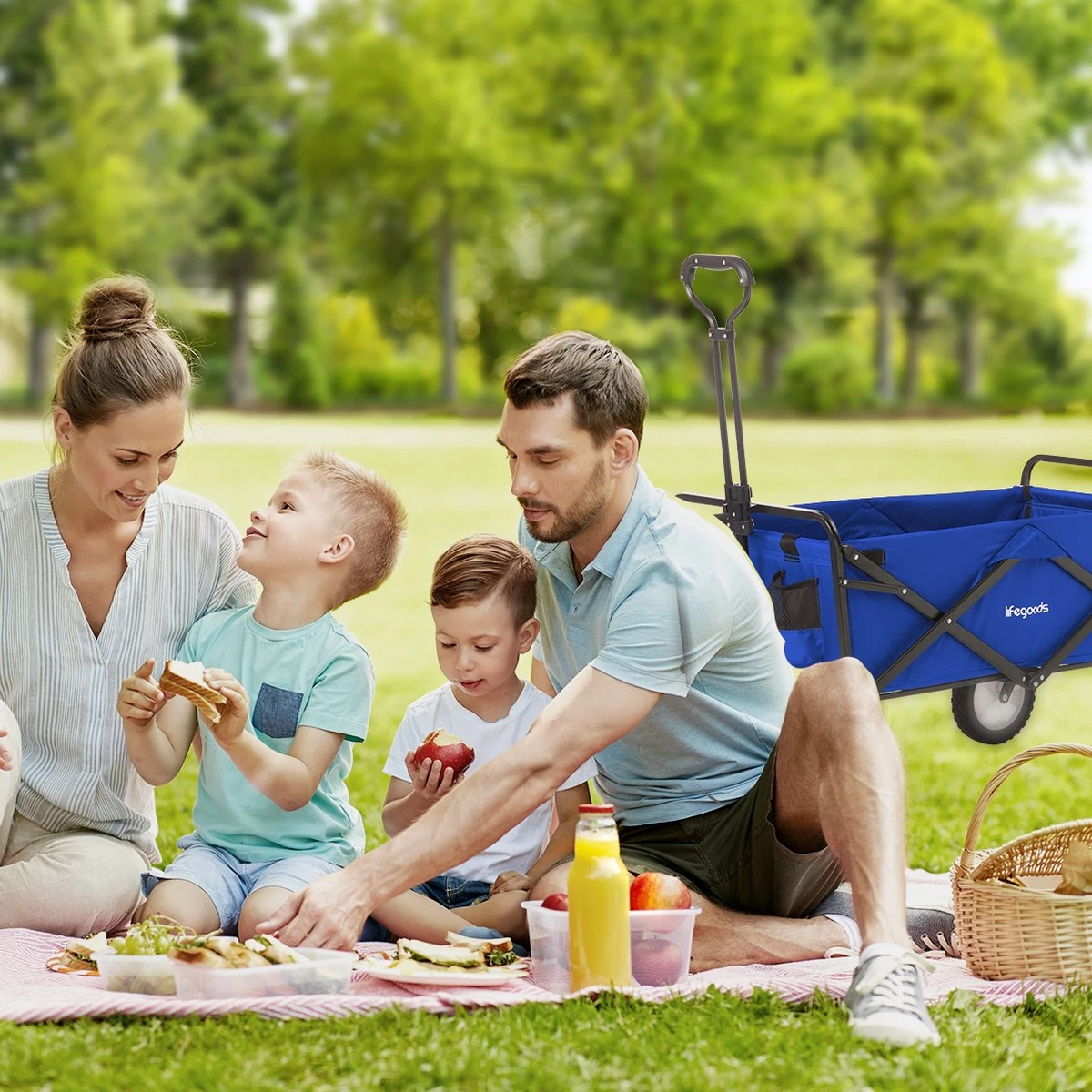 LifeGoods Bolderkar - Opvouwbaar - Draaibare Wielen - 2 Standen - 70KG Draagkracht - Blauw 6 LifeGoods Bolderkar - Opvouwbaar - Draaibare Wielen - 2 Standen - 70KG Draagkracht - Blauw - Afbeelding 6