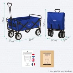 LifeGoods Bolderkar - Opvouwbaar - Draaibare Wielen - 2 Standen - 70KG Draagkracht - Blauw 17 LifeGoods Bolderkar - Opvouwbaar - Draaibare Wielen - 2 Standen - 70KG Draagkracht - Blauw -Buitenkampeer Winkel 1200x1200 1282