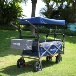 AREBOS Premium Steekwagen Met Dak Opvouwbare Tuinkar Handkar Bolderkar Blauw / Grijs -Buitenkampeer Winkel 1200x1200 1310