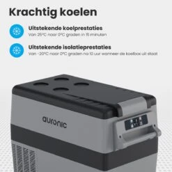 Auronic Elektrische Koelbox - 40.5L - Compressor - 12V En 240V - Grijs -Buitenkampeer Winkel 1200x1200 160