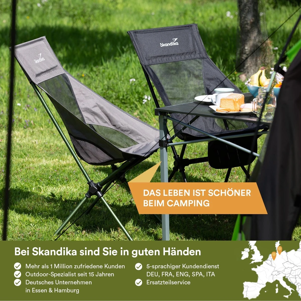 Skandika Campingstoel Compact SET – Campingstoelen – Campingstoel Tot 150 Kg Belastbaar - Kampeerstoel, Visstoel, Kleine Pakmaat, Opvouwbaar, Stabiel, Licht, Comfortabel Gepolsterd – Draagtas Meegeleverd – Vouwstoel – Kampeermeubelen – Grijs 5 Skandika Campingstoel Compact SET – Campingstoelen – Campingstoel Tot 150 Kg Belastbaar - Kampeerstoel, Visstoel, Kleine Pakmaat, Opvouwbaar, Stabiel, Licht, Comfortabel Gepolsterd – Draagtas Meegeleverd – Vouwstoel – Kampeermeubelen – Grijs - Afbeelding 5
