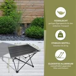 Skandika Ruka S Kleine Campingtafel – Campingtafels - Aluminium Campingtafel, Opvouwbaar, Zeer Licht, Eenvoudig Te Monteren, Stabiele Standaard - Opvouwtafel Voor Kamperen, Tenten Wandelen, Reizen, Thuis, Tuin – Tot Max. 20 Kg. - Grijs -Buitenkampeer Winkel 1200x1200 202