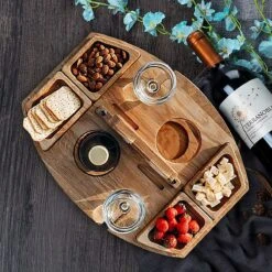 Merkloos Houten Outdoor Wijntafel Draagbare Houten Picknicktafel Mini Campingtafels Met Wijnglas Houder Voor Tuin Outdoor Camping Picknick Strand - Plataan Hout - Wijn -Buitenkampeer Winkel 1200x1200 224