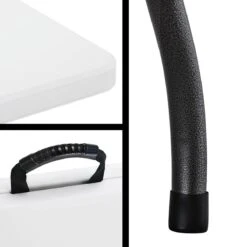 Casaria Tuintafel Opvouwbaar – Met Draaggreep 220x70 Cm – Wit -Buitenkampeer Winkel 1200x1200 230