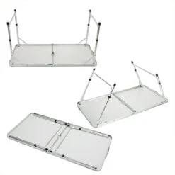 Casaria Campingtafel – Inklapbaar Verstelbaar - 120x60x70 Cm Grijs -Buitenkampeer Winkel 1200x1200 240