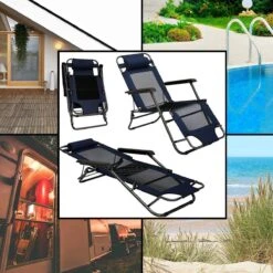 Ligstoel 155x60cm - Opvouwbaar Campingstoel Ligbed Strandstoel Tuinstoel Vouwligstoel Blauw -Buitenkampeer Winkel 1200x1200 245