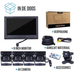 Strex Achteruitrijcamera Set Bedraad Met 4 Camera's (tegelijk Bekijken) - 9" Scherm - 18LED Nachtzicht 15m - IP67 Waterdicht - Achteruitrij Camera -Buitenkampeer Winkel 1200x1200 474