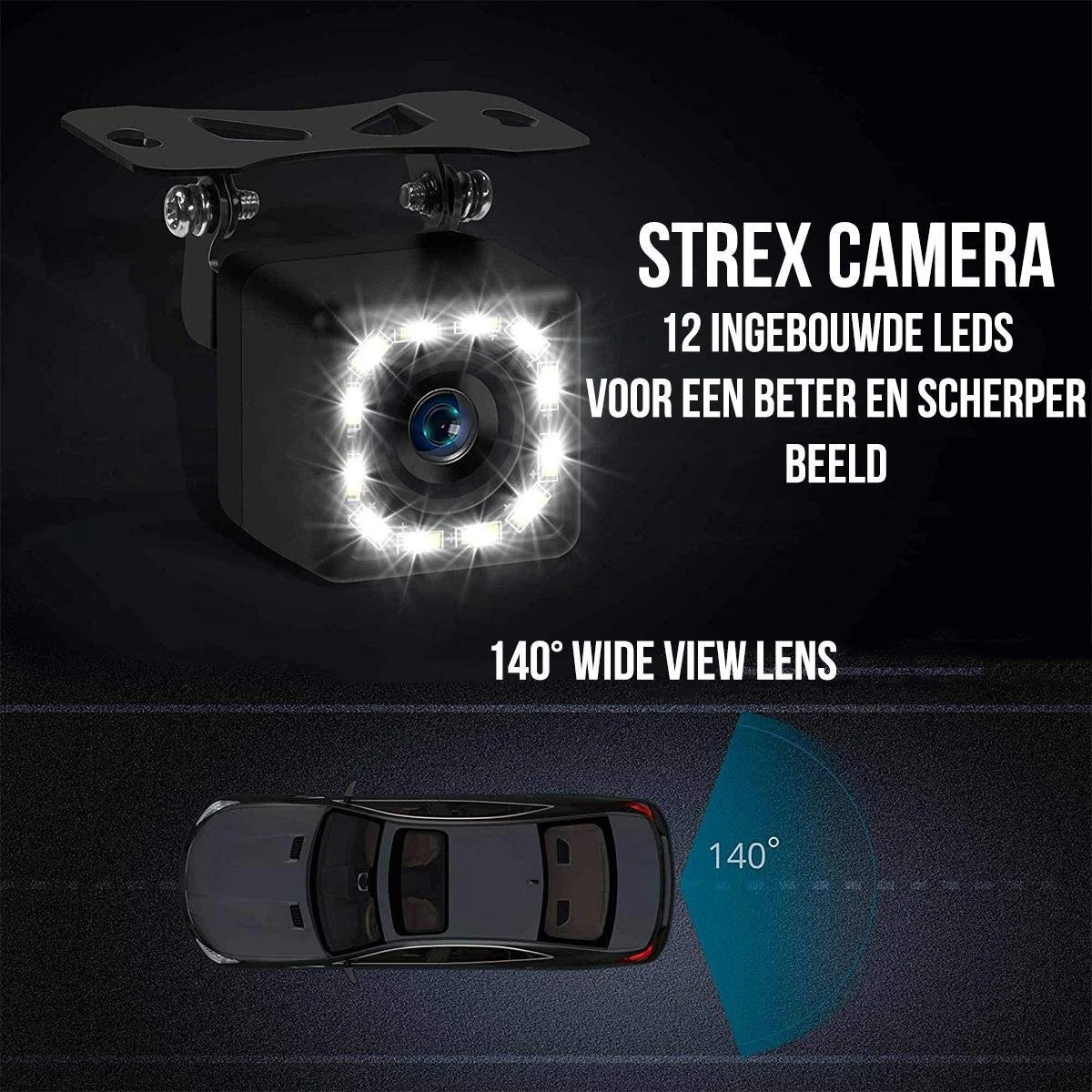 Strex Achteruitrijcamera - Universeel RCA - 12 LED Nachtzicht - IP68 Waterdicht - Achteruitrij Camera Auto 4 Strex Achteruitrijcamera - Universeel RCA - 12 LED Nachtzicht - IP68 Waterdicht - Achteruitrij Camera Auto - Afbeelding 4