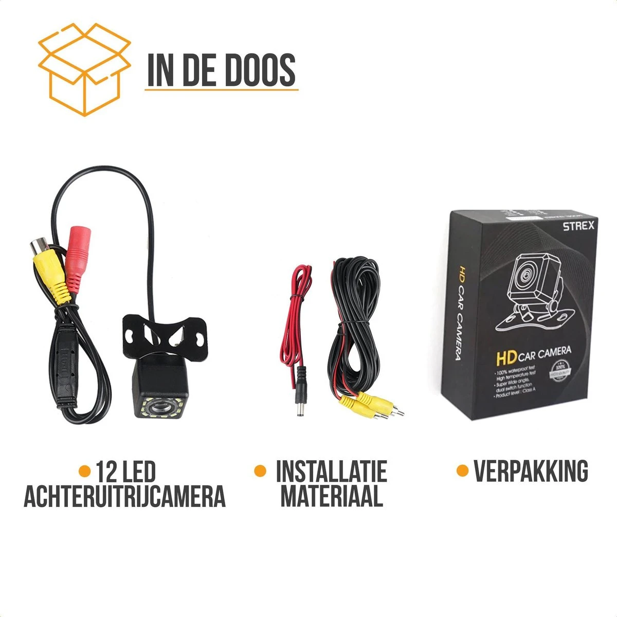 Strex Achteruitrijcamera - Universeel RCA - 12 LED Nachtzicht - IP68 Waterdicht - Achteruitrij Camera Auto 6 Strex Achteruitrijcamera - Universeel RCA - 12 LED Nachtzicht - IP68 Waterdicht - Achteruitrij Camera Auto - Afbeelding 6