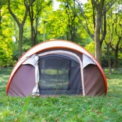 Fly Lab Luxe Pop Up Tent - Kampeer Tent - Grijs/Oranje - 4 Persoons -Buitenkampeer Winkel 1200x1200 572
