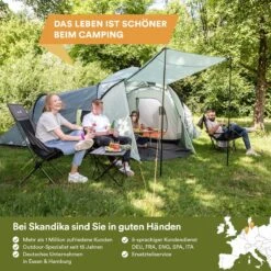 Skandika Bern 4 Koepeltent - Koepeltent - Tenten - 4 Persoons Kampeertent Met Panoramisch Dakraam, 2 Slaapcabines, Grondzeil, 210 Cm Stahoogte, Waterdicht, 4000 Mm Waterkolom - Grote Outdoor Familie Tent, Kampeertent - Grijs -Buitenkampeer Winkel 1200x1200 613