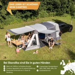 Skandika Pitea XL UP Tent – Koepeltenten - Autotent – 4 Persoons Campingtent Voor SUV, Caddy, Auto, CUV – Vrijstaand – Met/zonder Slaapcabine – Max. Stahoogte 200 Cm – Waterdicht Met 3000mm Waterkolom - 515 X 300 X 200 Cm (LxBxH) – Kamperen - Grijs 12 Skandika Pitea XL UP Tent – Koepeltenten - Autotent – 4 Persoons Campingtent Voor SUV, Caddy, Auto, CUV – Vrijstaand – Met/zonder Slaapcabine – Max. Stahoogte 200 Cm – Waterdicht Met 3000mm Waterkolom - 515 X 300 X 200 Cm (LxBxH) – Kamperen - Grijs -Buitenkampeer Winkel 1200x1200 625