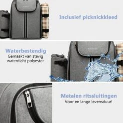 Kono Koeltas - Koelrugzak - Picknick - Picknicktas Met Flessenhouder - Koelrugtas Met Picknickkleed - Grijs (E6915 GY) 17 Kono Koeltas - Koelrugzak - Picknick - Picknicktas Met Flessenhouder - Koelrugtas Met Picknickkleed - Grijs (E6915 GY) -Buitenkampeer Winkel 1200x1200 63