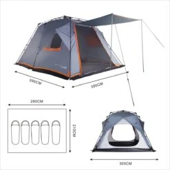 Where Tomorrow Gezinstent Met Zonnendak 300X395X200 Cm- Grijs - 5 Persoons -Buitenkampeer Winkel 1200x1200 641
