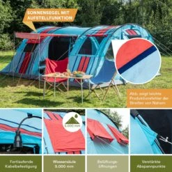 Skandika Gotland Tunneltent Voor 6 Personen, Grote Familietent In Racing-design, Ingenaaide Tentbodem, Waterdicht, 5000 Mm Waterkolom, Slaapcabine Met Scheidingswand, Muggennet (let Op, Komt Met Kleurfouten) -Buitenkampeer Winkel 1200x1200 658