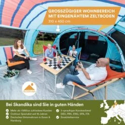Skandika Gotland Tunneltent Voor 6 Personen, Grote Familietent In Racing-design, Ingenaaide Tentbodem, Waterdicht, 5000 Mm Waterkolom, Slaapcabine Met Scheidingswand, Muggennet (let Op, Komt Met Kleurfouten) -Buitenkampeer Winkel 1200x1200 660
