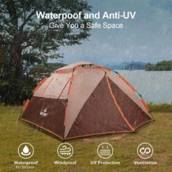Merkloos Kamping Tent / Absolutely Waterproof, Lightweight Camping Tent With - Tent Ideal For Camping In The Garden, Dome Tent, 15 Merkloos Kamping Tent / Absolutely Waterproof, Lightweight Camping Tent With - Tent Ideal For Camping In The Garden, Dome Tent, -Buitenkampeer Winkel 1200x1200 688