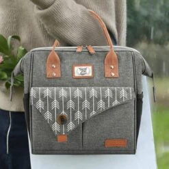 HN® Lunchtas Grijs Pijlen, Geïsoleerde Koeltas, Lekvrij, Extra Grote Opening Voor De Lunch Box, 25×16,5×26cm Design Heren En Dames -Buitenkampeer Winkel 1200x1200 69