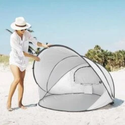 Deryan Luxe Pop Up Strandtent XXL - Anti-UV 50+ - Zilver -Buitenkampeer Winkel 1200x1200 700