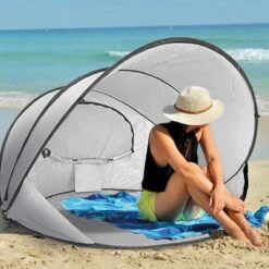 Deryan Luxe Pop Up Strandtent XXL - Anti-UV 50+ - Zilver -Buitenkampeer Winkel 1200x1200 701