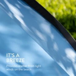 Navaris Windscherm Voor Het Strand - Zon- En Windbescherming Voor Drie Personen - Pop-up Speeltent Met UV- Bescherming - Beach Shelter Met Draagtas -Buitenkampeer Winkel 1200x1200 707