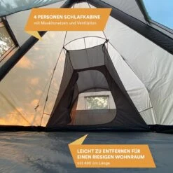 Skandika Tipi Kotona Air Opblaasbare Tent – Opblaasbare Tenten - 4 Persoons Tipi Tent – Tenten - Campingtent – Ingenaaide Tentvloer – Muggengaas – 260 Cm Stahoogte – 490 X 370 X 260 (L X B X H) – Outdoor, Camping, Tuin – Luchttent - Kamperen - Beige -Buitenkampeer Winkel 1200x1200 732