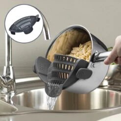 SensaHome- Siliconen Vergiet - Keuken Afgietdeksel - Afgiethulp - Siliconen - BPA Vrij - Grijs -Buitenkampeer Winkel 1200x1200 754