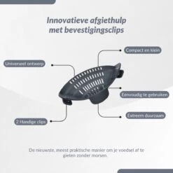 SensaHome- Siliconen Vergiet - Keuken Afgietdeksel - Afgiethulp - Siliconen - BPA Vrij - Grijs -Buitenkampeer Winkel 1200x1200 755